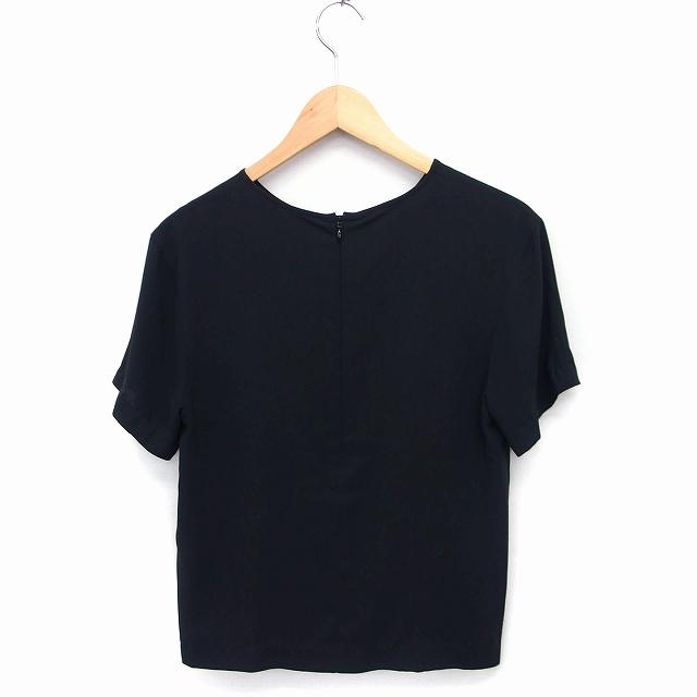 theory（セオリー） 半袖 シャツ ブラウス 丸首 無地 バックジップ S 