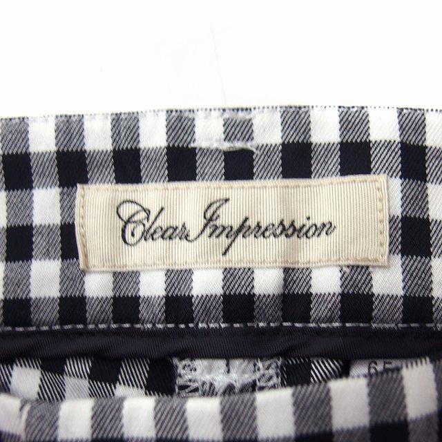 クリアインプレッション CLEAR IMPRESSION ギンガムチェック サブリナ クロップド パンツ 2 ブラック 黒 ホワイト 白 /FT16 レディース｜vectorpremium｜03