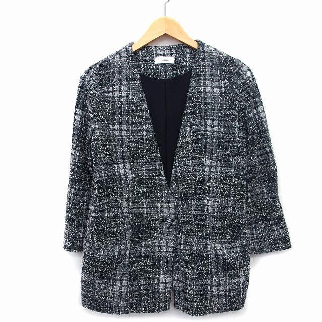 バスキーヌ BASQUINE ノーカラー ジャケット シングル オーバーサイズ  