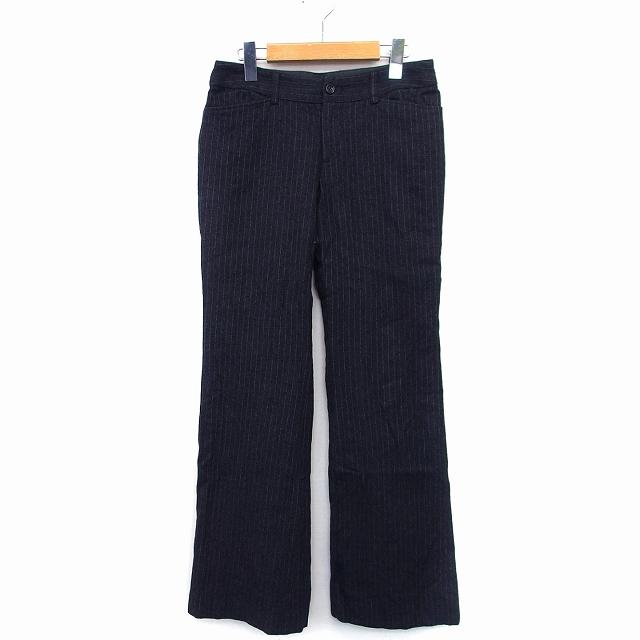 アナイ ANAYI ブーツカット パンツ フレア ストライプ 柄 ウール 毛 36  