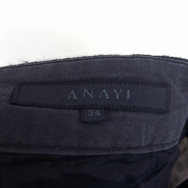 アナイ ANAYI ブーツカット パンツ フレア ストライプ 柄 ウール 毛 36  
