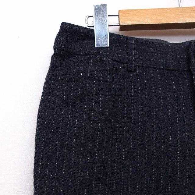 アナイ ANAYI ブーツカット パンツ フレア ストライプ 柄 ウール 毛 36  
