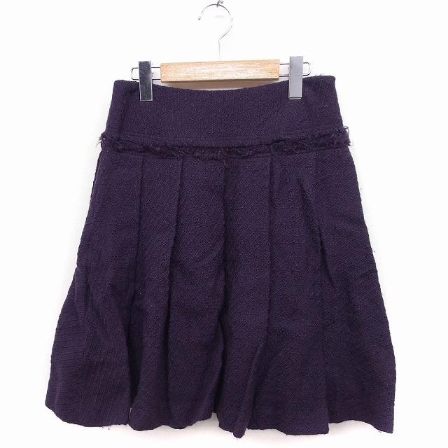 イランイラン YLANG YLANG プリーツ スカート ひざ丈 フレア ウール