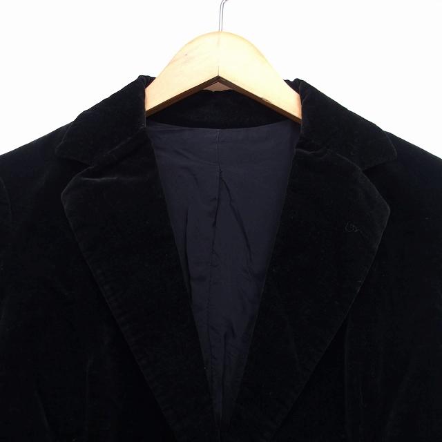 SHIPS シップス ベロアテーラードジャケット ブラック 48 シップス SHIPS テーラード ジャケット ベロア シングル コットン 綿 S