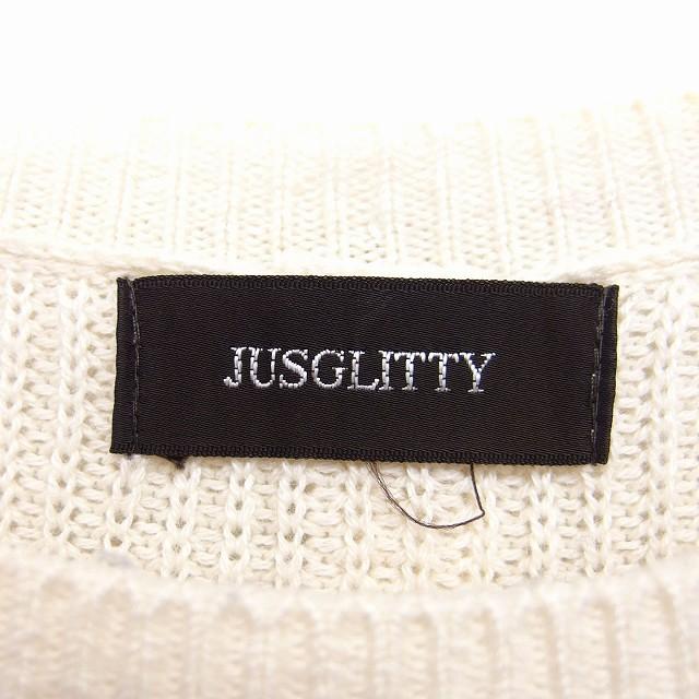 JUSGLITTY - 美品♡ビジューボーダーニット ジャスグリッティー JUSGLITTY ボーダー ニット セーター 長袖