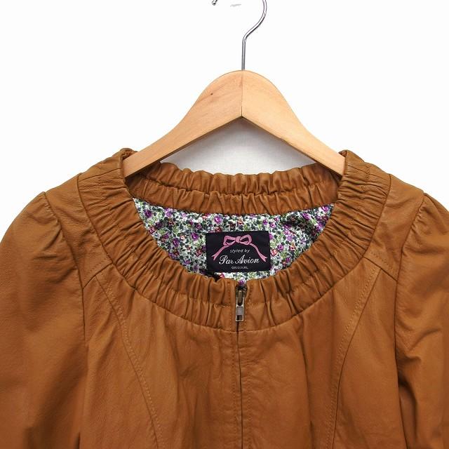 ビーティングハート　ノーカラー ブルゾン　ジャンバー　キャメルブラウン　美品 ビーティングハート ノーカラー ブルゾン ジャンバー キャメル