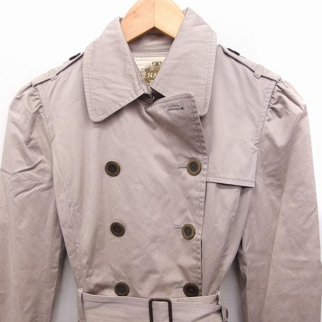 ネイヴ Nave トレンチコート アウター ダブル ミドル丈 無地 綿 2