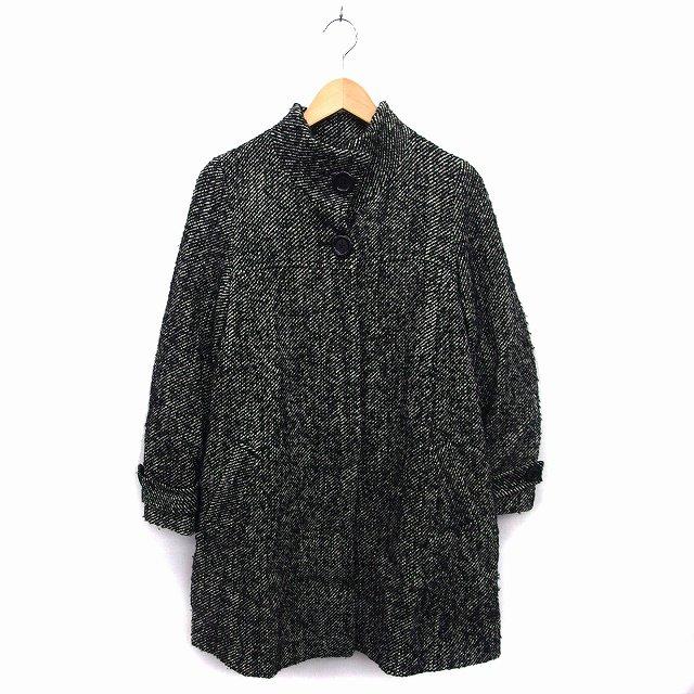 マヌーカ MANOUQUA コート アウター スタンドカラー ツイード ウール  