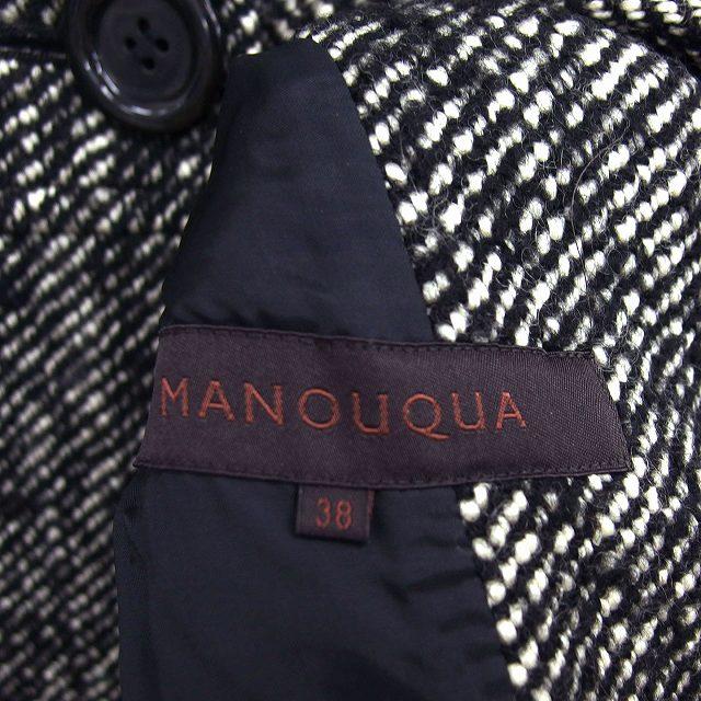 マヌーカ MANOUQUA コート アウター スタンドカラー ツイード ウール  