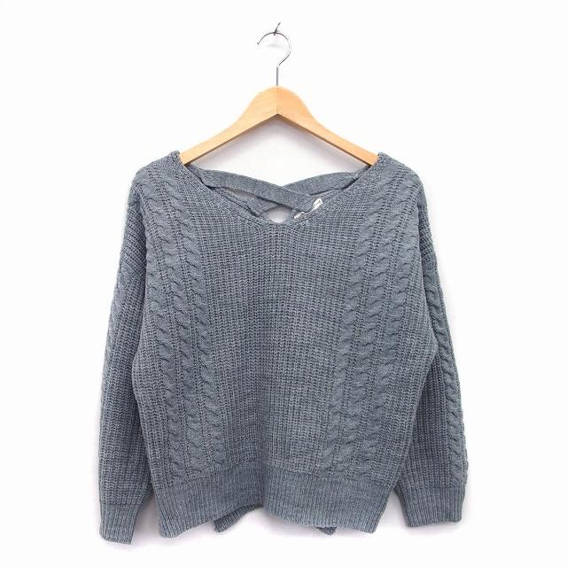 ナイスクラップ NICE CLAUP ニット セーター 長袖 Vネック スリット F