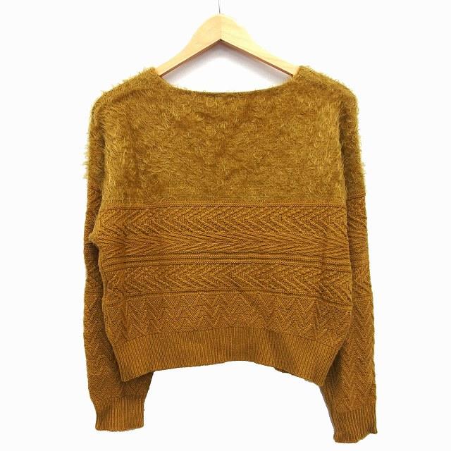 ミスティック mystic 切替 セーター シャギー ニット ショート丈 柄  