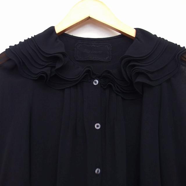 レイビームス Ray Beams シャツ ブラウス シースルー フリル 七分袖 
