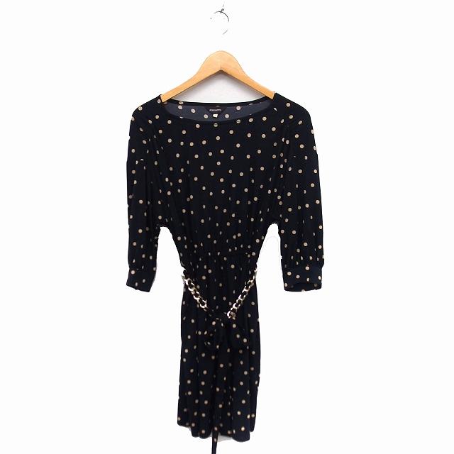 ジャスグリッティー JUSGLITTY ドット柄 フレアワンピース 七分袖  