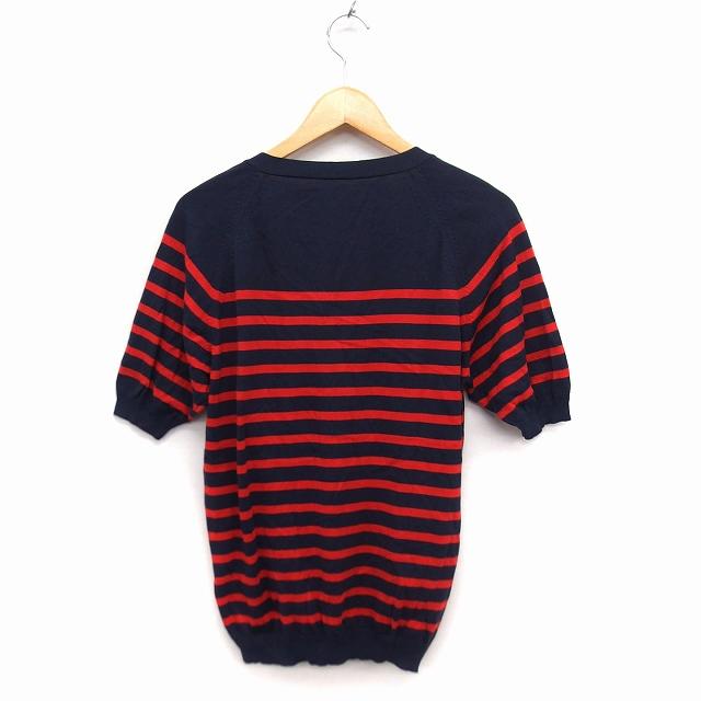 ドレステリア DRESSTERIOR カーディガン ボーダー柄 Vネック 五分袖 