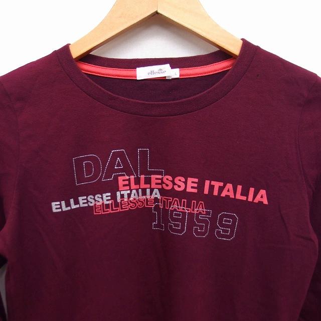 エレッセ ellesse プリント Tシャツ カットソー 長袖 丸首 エレッセ ellesse プリント Tシャツ カットソー 長袖 丸首
