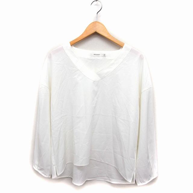 MOUSSY（マウジー） moussy Vネック シャツ ブラウス 長袖 無地