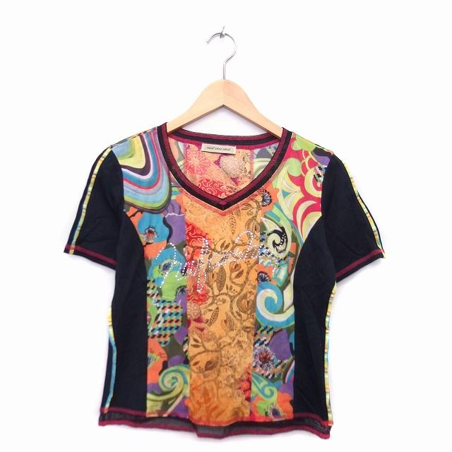 クールカレアン neuf cent neuf カットソー Tシャツ 半袖 Vネック 総柄 