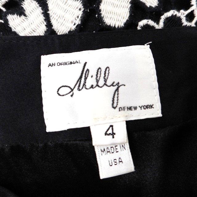 ミリー milly スカート フレア ミニ レース 透け感 コットン混 サイド 