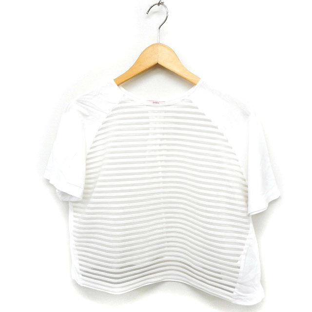 EMODA（エモダ） 半袖 カットソー Tシャツ ボーダー柄 透け感 F 