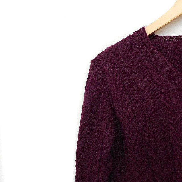 INED（イネド） INED Vネック ニット セーター 長袖 ケーブル編み