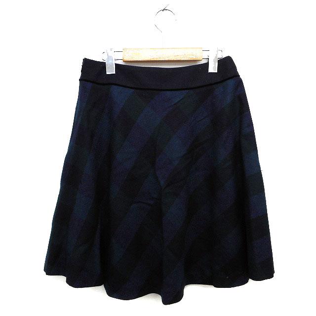 UNTITLED（アンタイトル） スカート フレア ひざ丈 ウール チェック