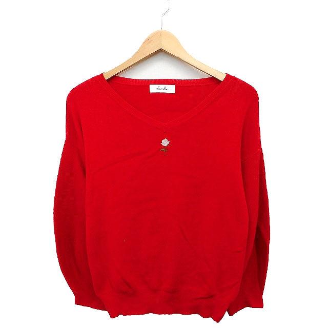 dazzlin（ダズリン） セーター ニット バラ刺繍 切替リブ ボリューム袖