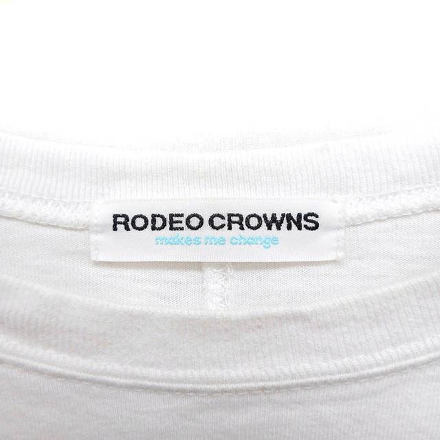 ロデオクラウンズ Rodeo Crowns オーバーサイズ Tシャツ カットソー 半袖 丸首 ラウンドヘム コットン 綿 F ホワイト 白 /FT11 レディース｜vectorpremium｜03