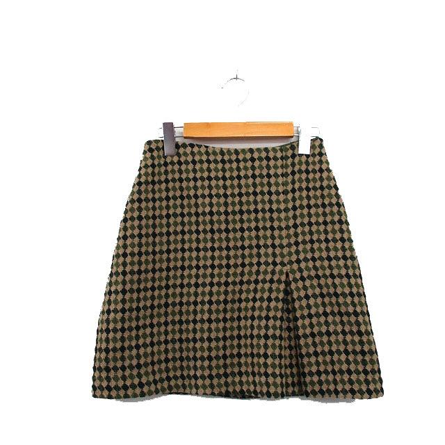 クラブモナコ Club Monaco 台形 スカート ミニ ウール チェック 4 
