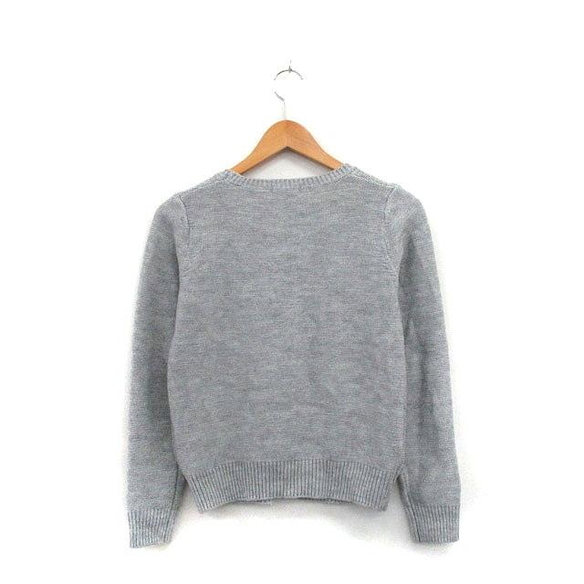 インデックス INDEX ニット セーター 長袖 ビジュー M グレー 灰 /KT29