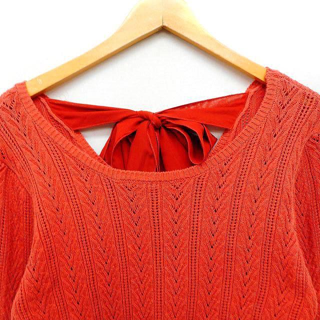 ナイスクラップ NICE CLAUP バックリボン ニット セーター 長袖