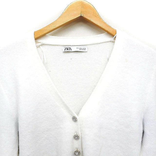 ZARA ザラ ニット カーディガン Vネック ビジューボタン ZARA ザラ ニット カーディガン Vネック ビジューボタン