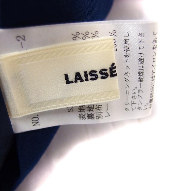 レッセパッセ LAISSE PASSE パーティードレス ワンピース バックレース ペタルスリーブ ひざ丈 38 ネイビー 紺 /FT45 レディース｜vectorpremium｜03