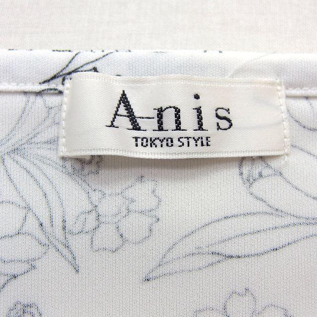 Anis TOKYO STYLE カットソー ブラウス 花柄 絞り紐 ドレープドネック