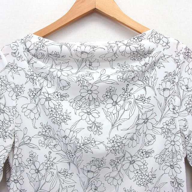Anis TOKYO STYLE カットソー ブラウス 花柄 絞り紐 ドレープドネック