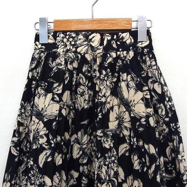 ティティベイト titivate プリーツ スカート ロング アンクル丈 花柄 S