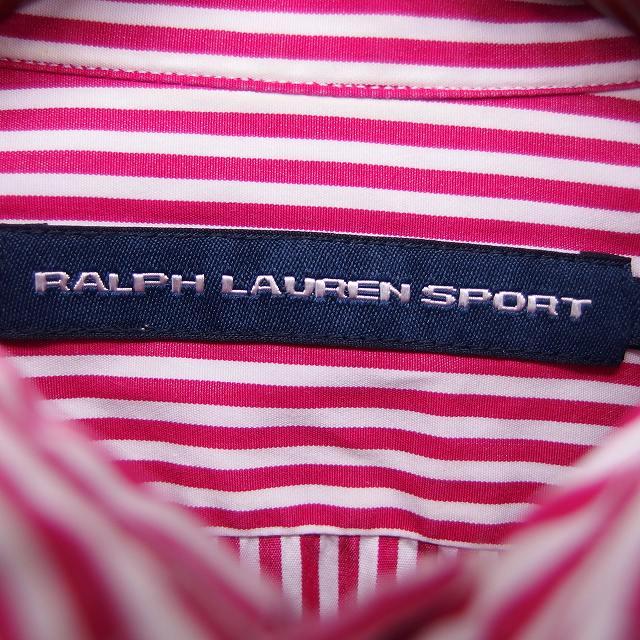 ラルフローレン RALPH LAUREN SPORT 国内正規品 シャツ カジュアル ポニー ステンカラー ストライプ 長袖 4 ピンク /NT6 メンズ｜vectorpremium｜03