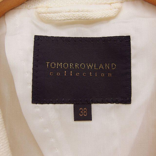 トゥモローランドコレクション TOMORROWLAND collection テーラードジャケット シングル 麻混 シルク混 38 アイボリー 白 /FT24 レディース｜vectorpremium｜03