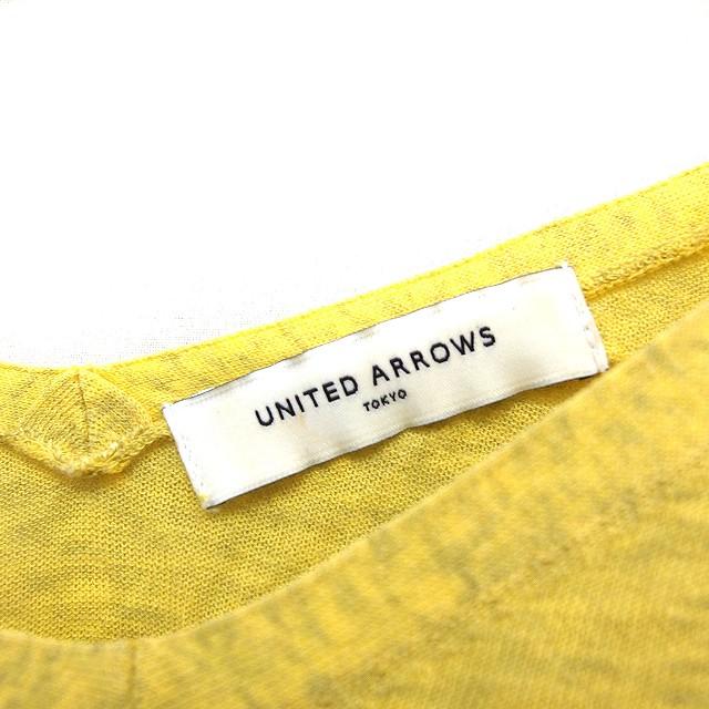 ユナイテッドアローズ UNITED ARROWS Vネック ニット セーター 七分袖 コットン 綿 イエロー 黄 /FT18 レディース｜vectorpremium｜03