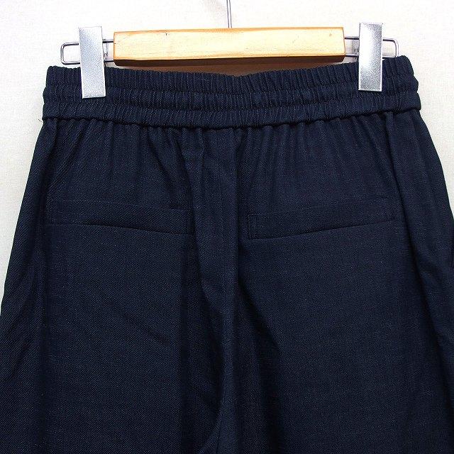 イプセ IPSE セミワイド パンツ シンプル シーム加工 ウエスト紐 36  