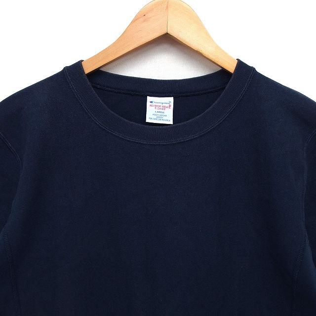 チャンピオン CHAMPION カットソー Tシャツ リブ コットン 綿 クルーネック ロゴ シンプル 半袖 L 紺 ネイビー /NT18 メンズ｜vectorpremium｜04