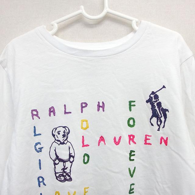 ポロ ラルフローレン POLO RALPH LAUREN 国内正規品 子供服 Tシャツ カットソー ロゴ 英字 熊プリント 長袖 丸首 綿 150 白 /HT17 キッズ｜vectorpremium｜04