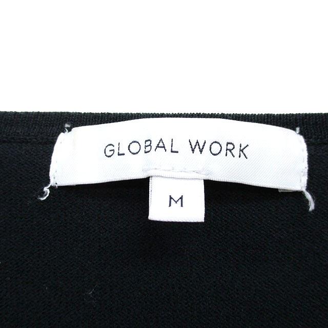 グローバルワーク GLOBAL WORK カットソー Tシャツ 半袖 Vネック M シンプル ブラック 黒 /KT26 レディース｜vectorpremium｜03