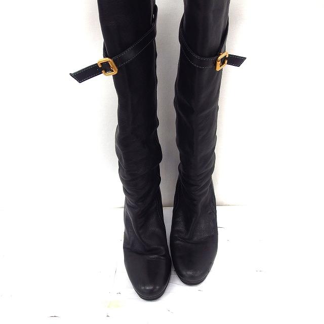 Chloe（クロエ） ロングブーツ ブーツ ベルト装飾 アーモンドトゥ 38