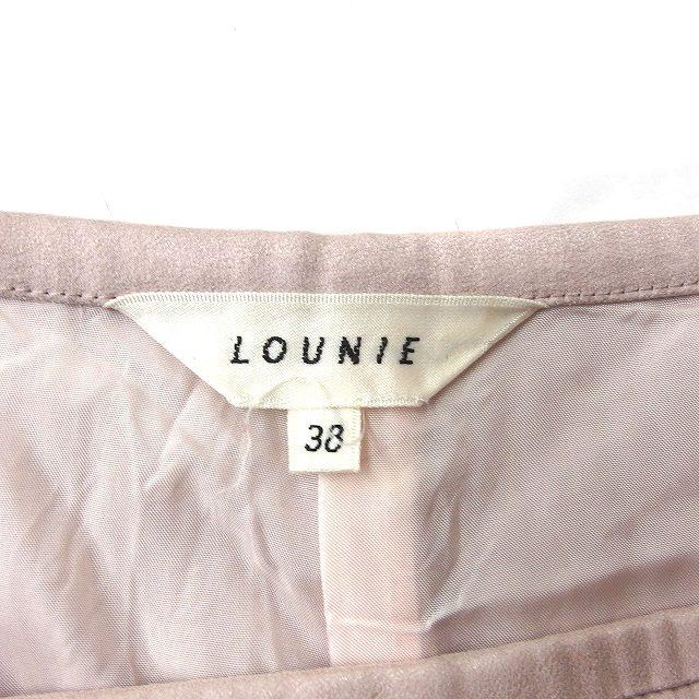 ルーニィ LOUNIE スエードライク プリーツスカート 切替シフォン