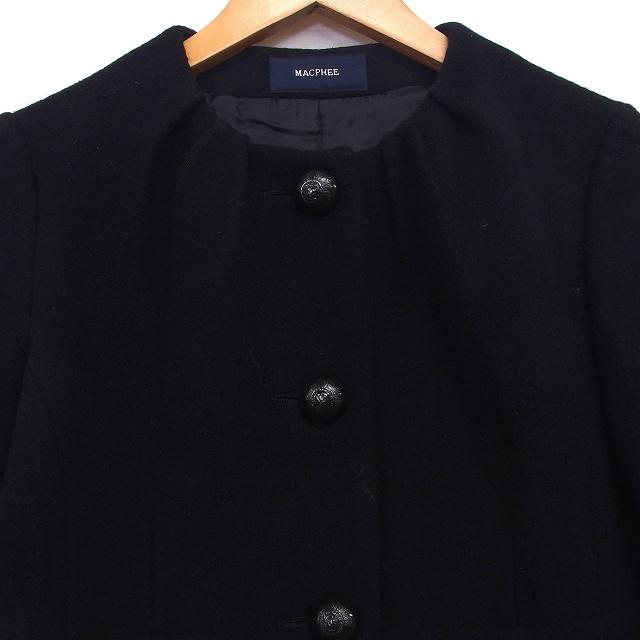 マカフィー MACPHEE トゥモローランド ノーカラー コート ミドル丈 