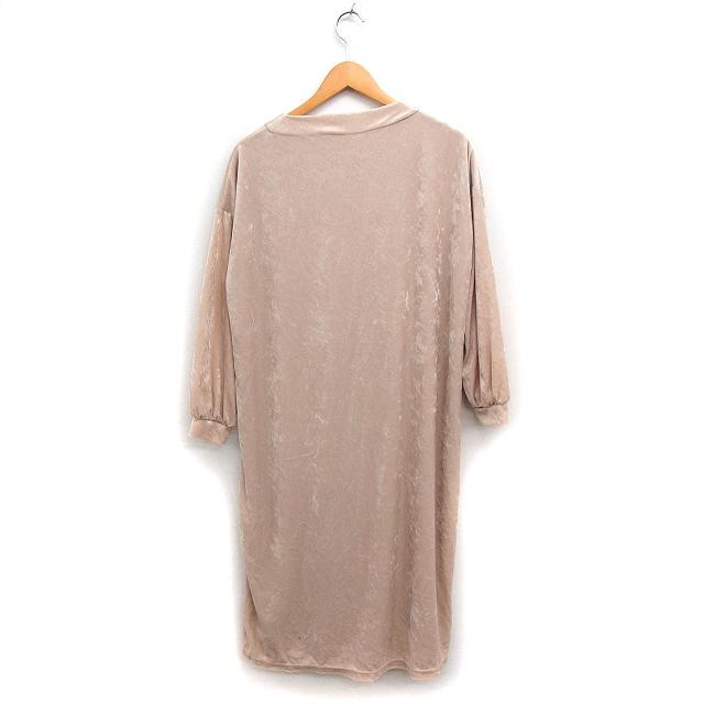 パーリッシィ PAR ICI ベロア ワンピース 長袖 ロング丈 モックネック