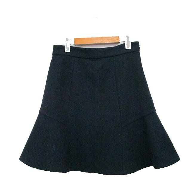 CHANEL 　シャネル　ミニスカート フレア　サイズ44　ネイビー　ウール CHANEL シャネル ミニスカート フレア サイズ44 ネイビー ウール