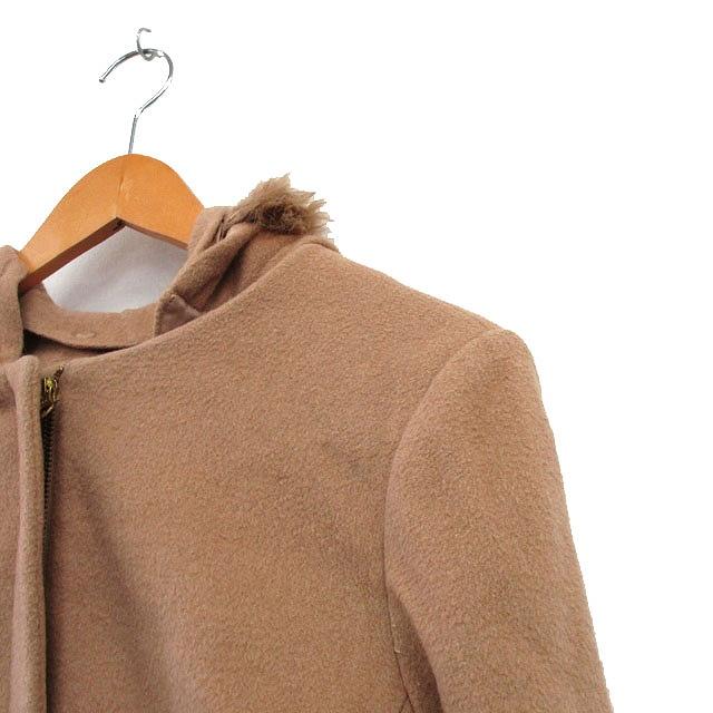 【美品】セシカブルー　ベージュフードコートサイズ38 ビス ViS フード コート ロング ウール シンプル M ベージュ /KT4
