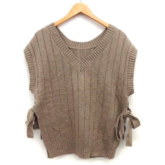 ダブルクローゼット w closet ニット ベスト ビスチェ リブ シンプル