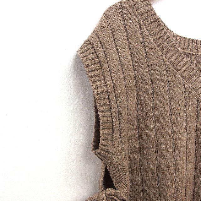 ダブルクローゼット w closet ニット ベスト ビスチェ リブ シンプル